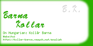 barna kollar business card