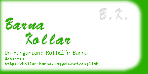 barna kollar business card